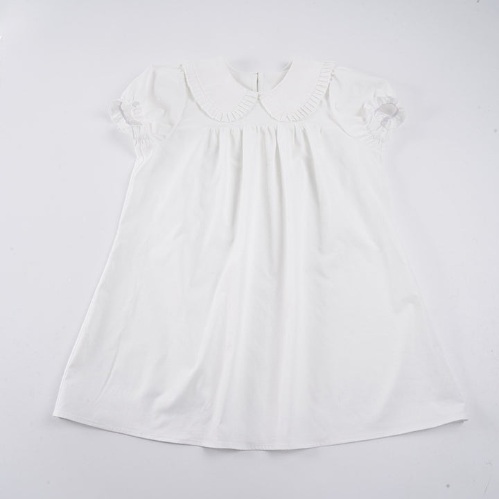 Damen elegantes Baumwollkleid mit Rüschendetails und herausragendem Kragen Echo Archiv