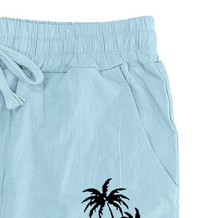 Herren lässige Strandhose aus leichtem, atmungsaktivem Material mit Gummizug und seitlichen Taschen Echoarchiv