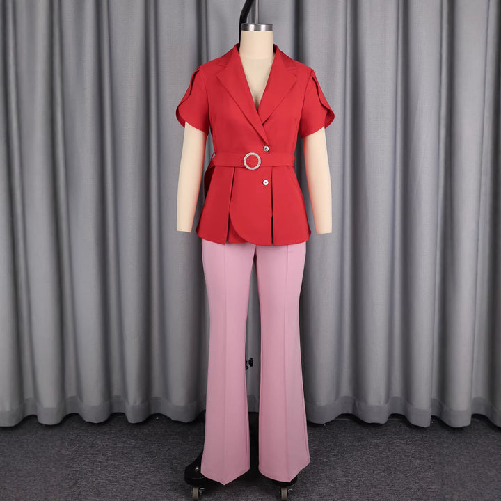 Damen Chic geschnittenes Blazer mit Gürtel Echo Archiv