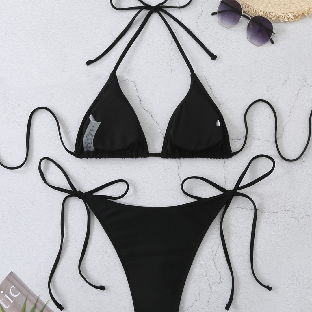 Damen Klassischer Triangel-Bikini mit verstellbaren Bindebändern Echo Archiv