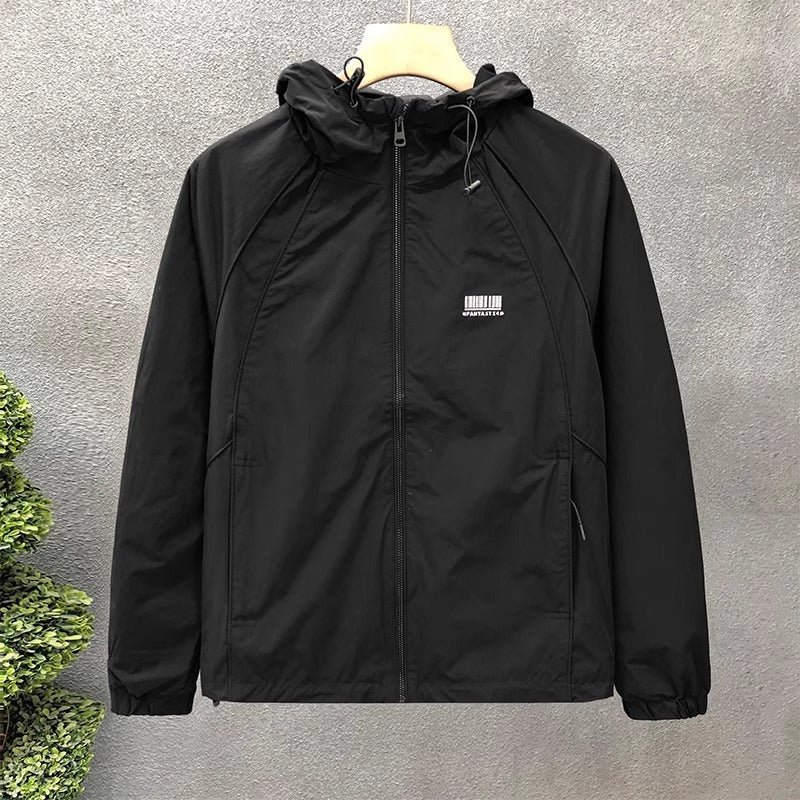 Herren Leichte Windjacke mit verstellbarer Kapuze Echoarchiv