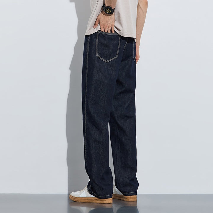 Herren Bequeme und lässige Weit geschnittene Denim-Hose Echo Archiv