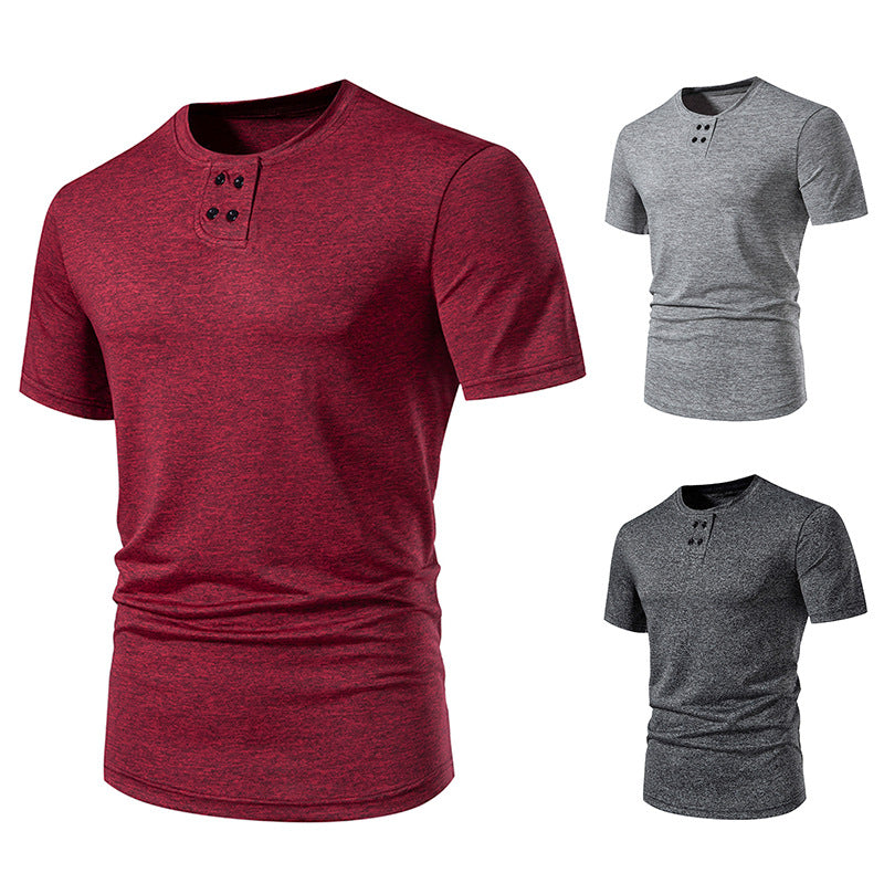 Herren modisches T-Shirt mit strukturiertem Obermaterial und asymmetrischem Kragen Echoarchiv