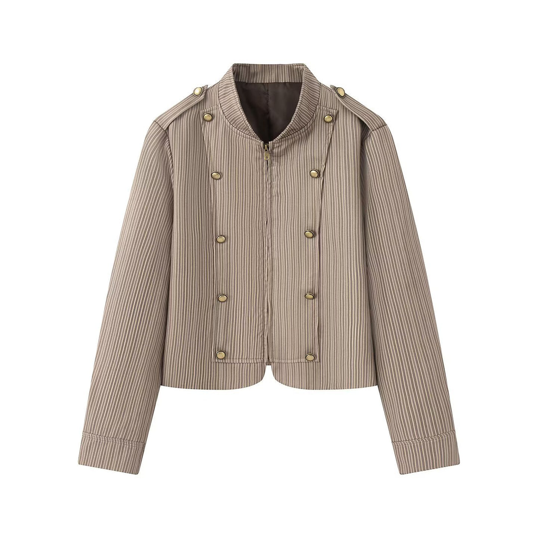 Damen Kurzjacke im Military-Stil mit Stehkragen und Zierknopfreihe Echo Archiv