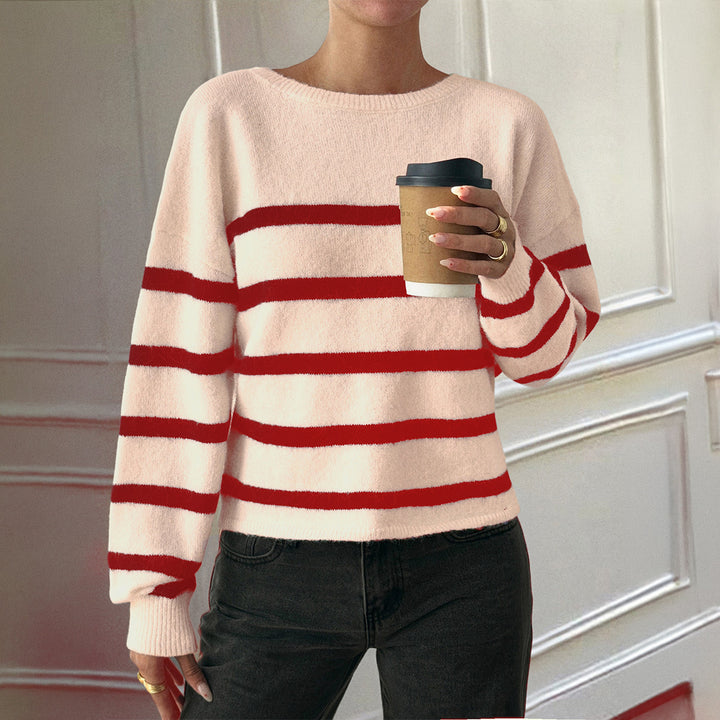 Damen nan oversized Mohair-Strickpullover mit weitem Carmen-Boat-Ausschnitt und flauschiger Struktur Echo Archiv