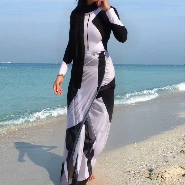 Damen modischer UV-Schutz-Schwimmanzug mit langen Ärmeln Echo Archiv