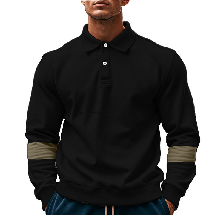 Herren Poloshirt mit langem Arm und kontrastierenden Ärmelstreifen Echoarchiv