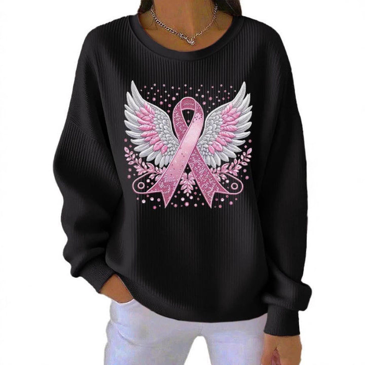 Damen Komfortabler Sweatshirt mit markantem Schriftzug Echoarchiv
