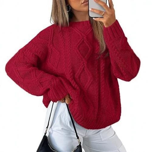 Damen Grobstrickpullover im Zopfmuster mit lässigem Oversize-Schnitt Echo Archiv