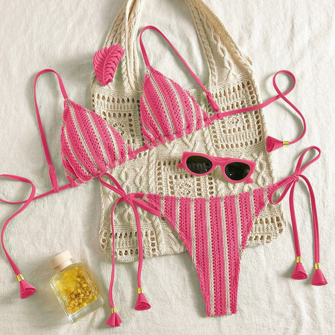 Damen Strappy Bikiniset mit verstellbaren Trägern Echo Archiv