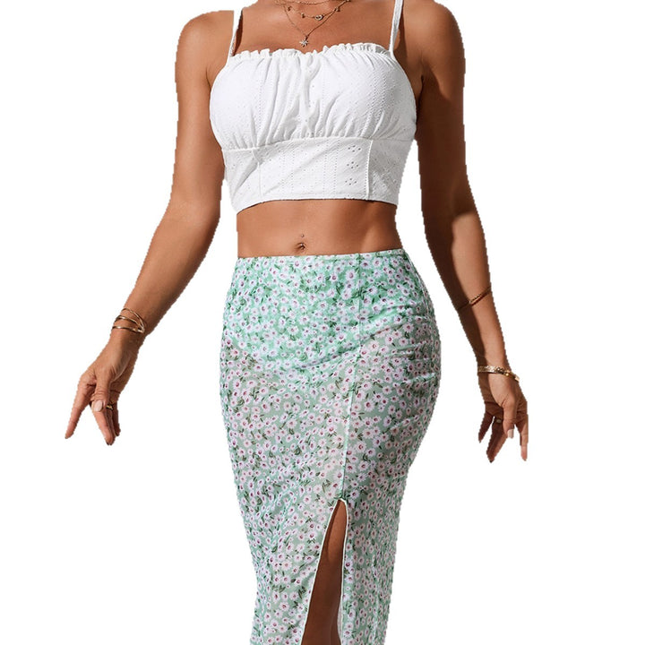 Damen Crop-Top und Blumenrock Set Echo Archiv