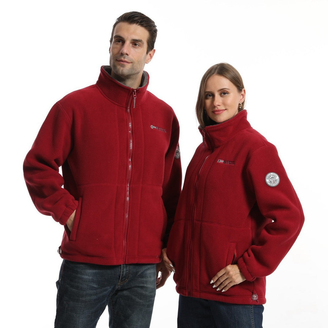 Herren nan Fleecejacke mit Stehkragen, durchgehendem Reißverschluss, zwei Eingrifftaschen und elastischen Bündchen Echo Archiv