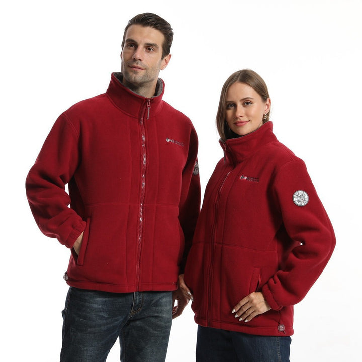Herren nan Fleecejacke mit Stehkragen, durchgehendem Reißverschluss, zwei Eingrifftaschen und elastischen Bündchen Echo Archiv