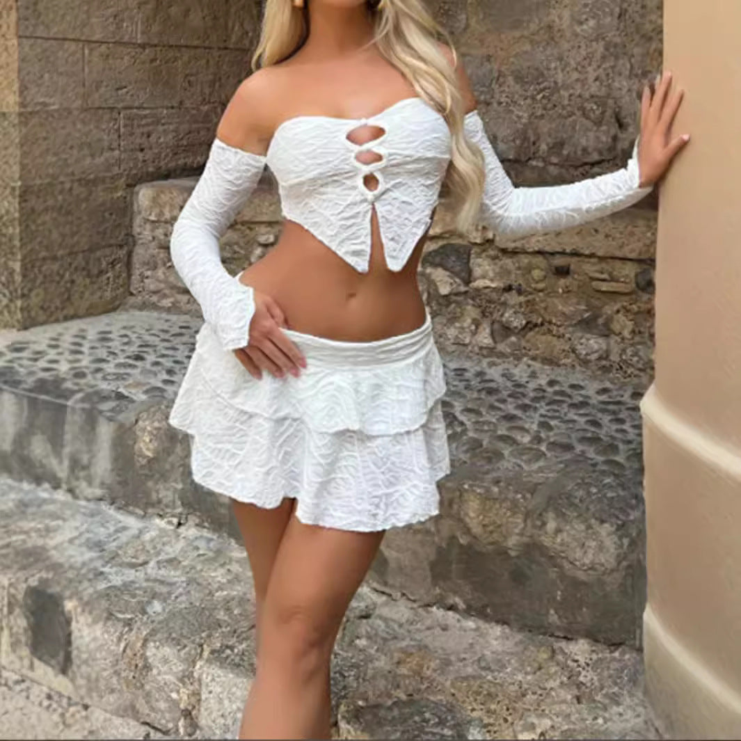 Damen Cropped Oberteil mit einzigartigem Knotendesign und raffinierten Ärmeln Echo Archiv