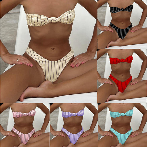 Damen Bandeau-Bikini mit stylischem Knotendesign Echo Archiv