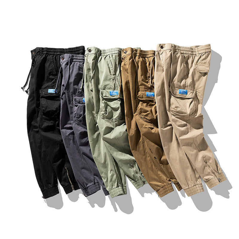 Herren Konisch geschnittene Utility-Cargo-Jogginghose mit Tunnelzugbund, Klapptaschen und Knöchelreißverschlüssen Echo Archiv