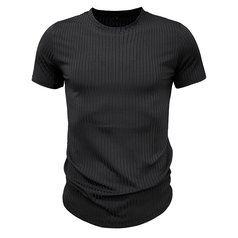 Herren modisches kurzärmliges Struktur-T-Shirt Echoarchiv