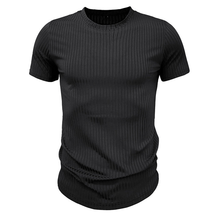 Herren modisches kurzärmliges Struktur-T-Shirt Echoarchiv