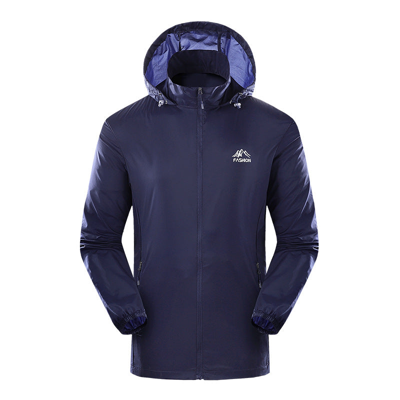 Herren leichtgewichtige Outdoor-Jacke mit verstellbarem Kapuzenkragen Echoarchiv