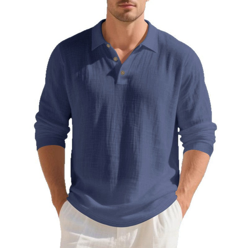 Herren langärmliges Poloshirt mit modischem Kragen Echoarchiv