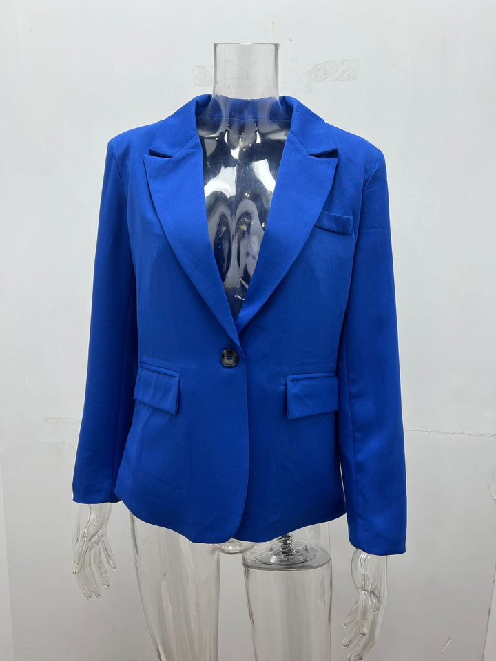Damen nan taillierter Blazer mit Ein-Knopf-Verschluss Reverskragen und Pattentaschen Echo Archiv