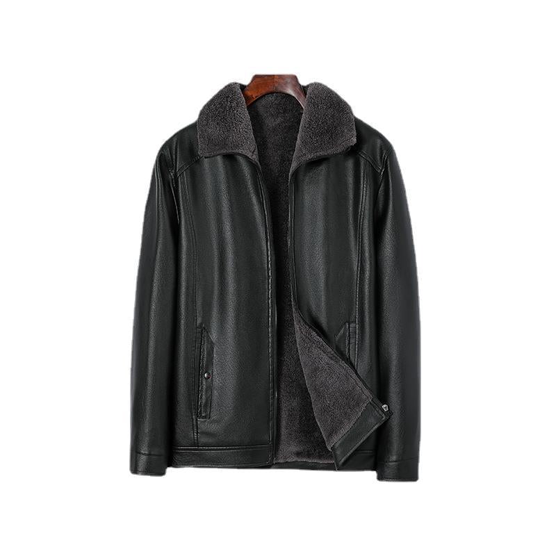 Herren Lederjacke mit weichem Fleecekragen Echoarchiv