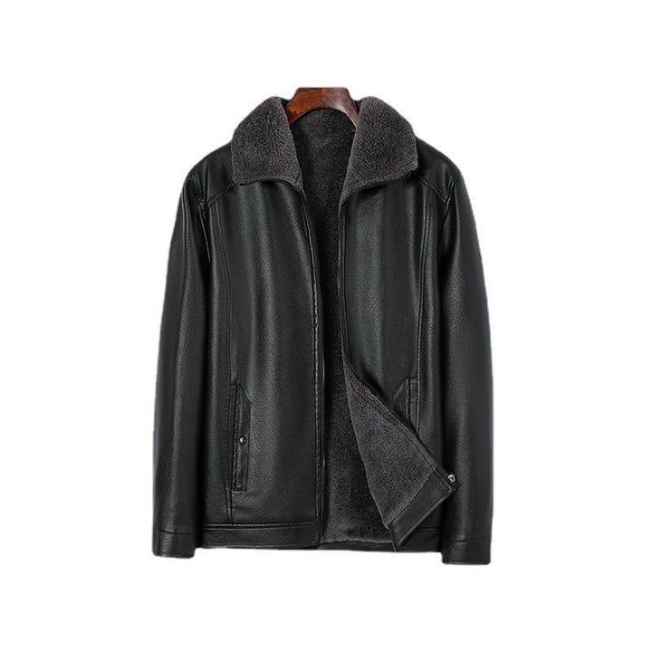 Herren Lederjacke mit weichem Fleecekragen Echoarchiv