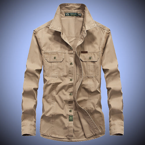Herren Canvas-Overshirt mit Brustklappen und robustem Baumwollmix – Taviero