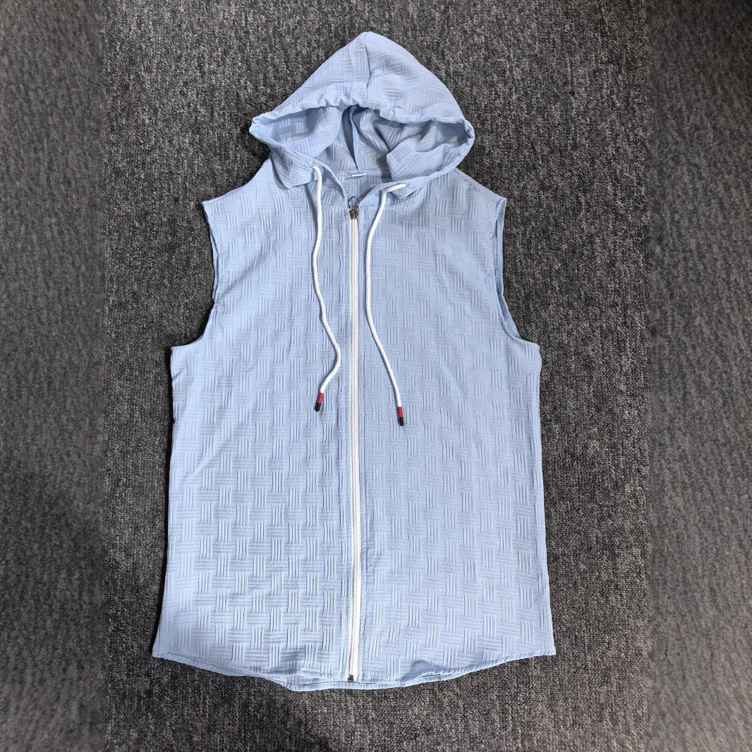 Herren Bequeme Ärmellose Zip-Up Hoodie Echoarchiv