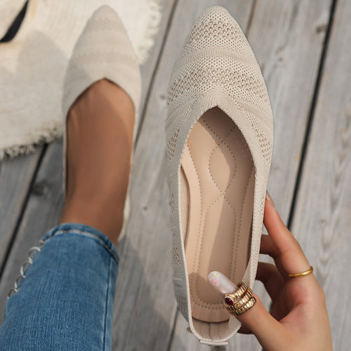 Damen elegante Ballerinas mit atmungsaktivem Strickdesign Echoarchiv
