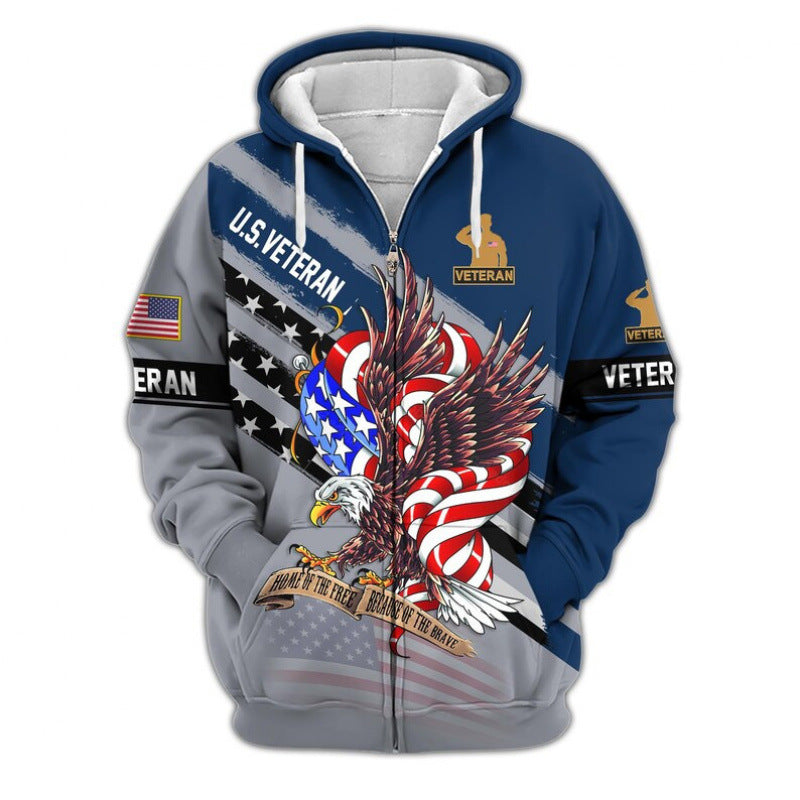 Herren Kapuzensweater mit amerikanischem Veteranenmotiv Echoarchiv