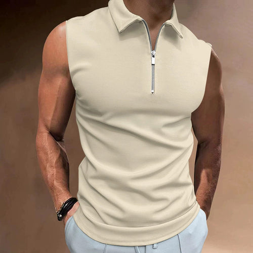 Herren Kurzarm Poloshirt mit modernem Stehkragen und funktionellem Reißverschluss Echoarchiv