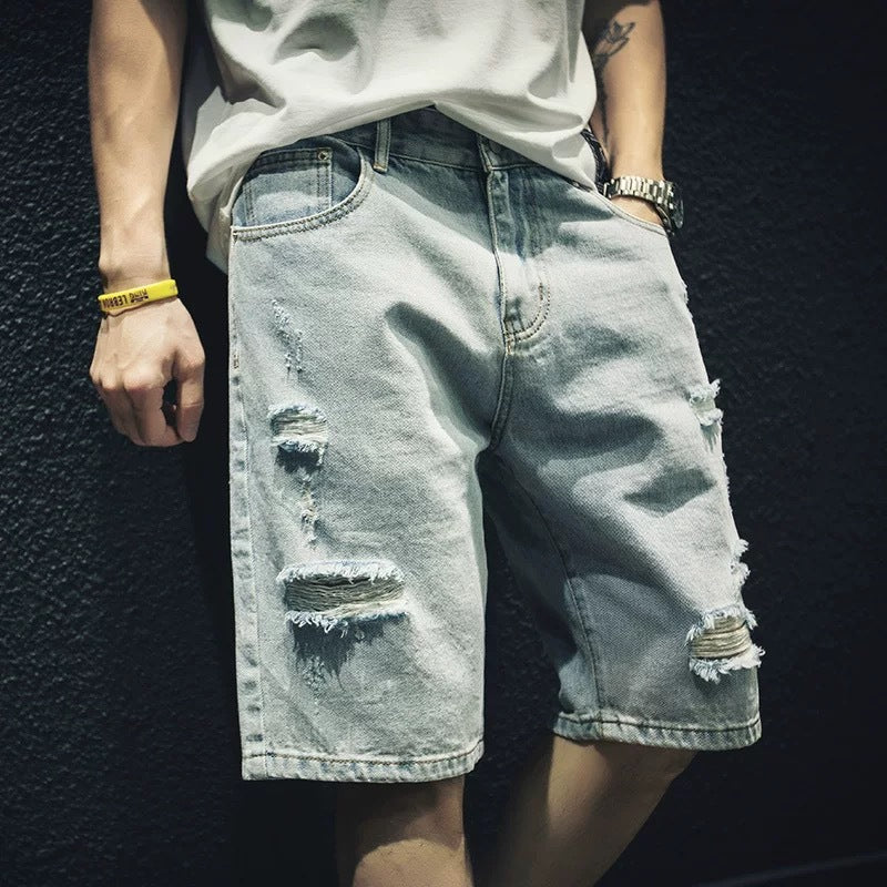 Herren lässige Destroyed Denim-Shorts mit modernen Details und bequemer Passform Echoarchiv