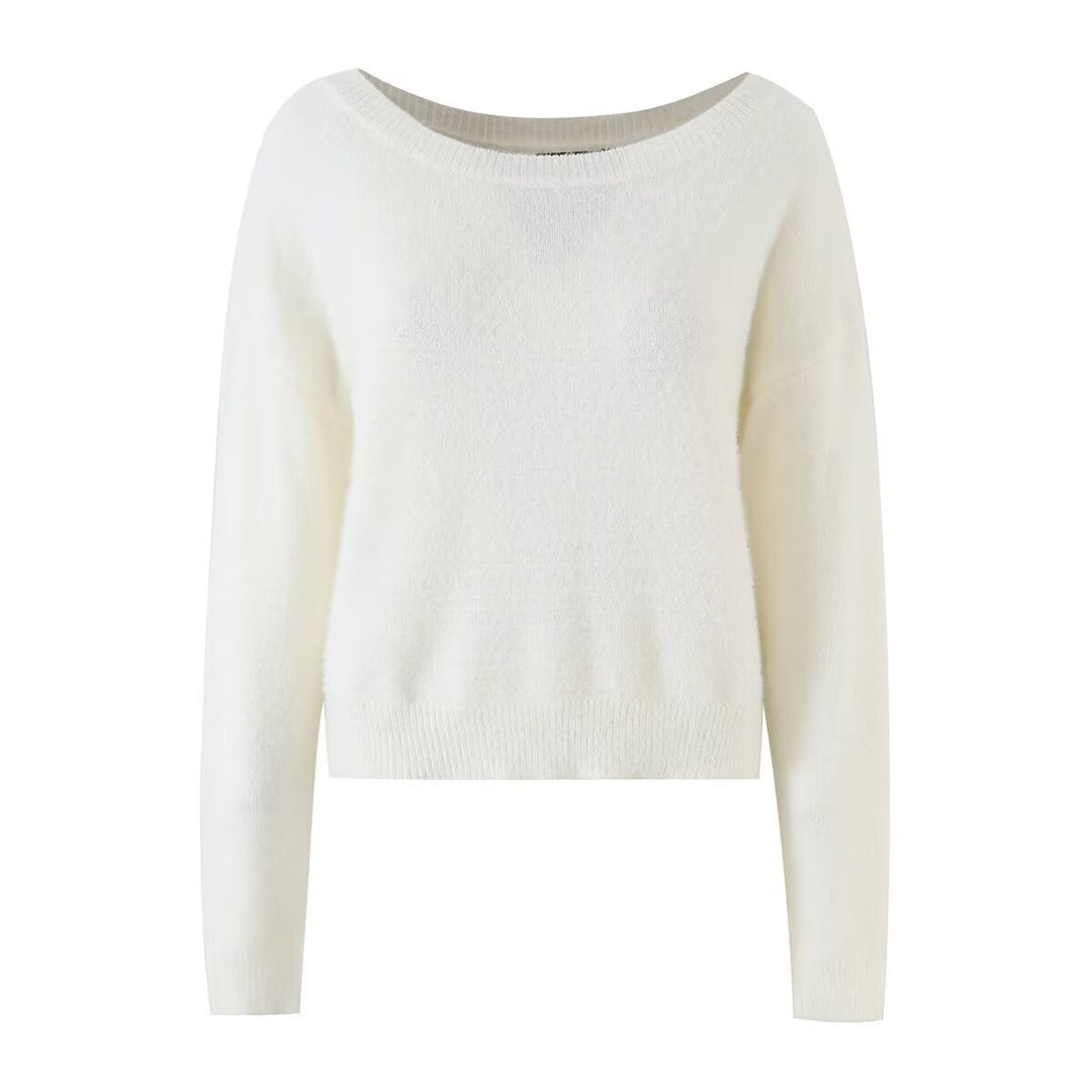 Damen Kuschelweicher Oversize-Pullover mit weitem U‑Boot‑Ausschnitt Echo Archiv
