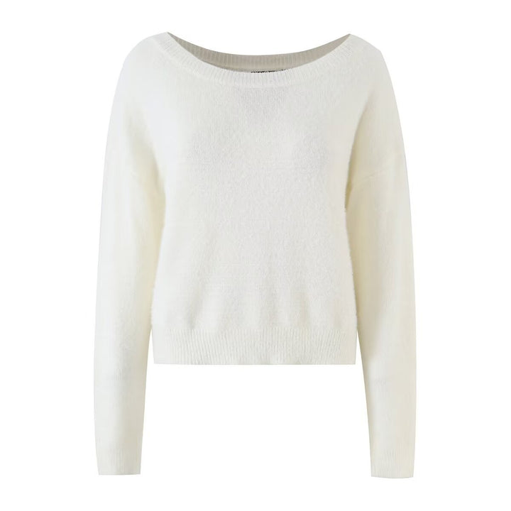 Damen Kuschelweicher Oversize-Pullover mit weitem U‑Boot‑Ausschnitt Echo Archiv