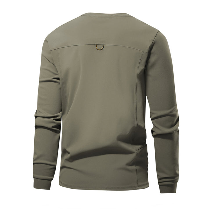 Herren Atmungsaktives Langarm-Technikshirt mit Rundhals und seitlicher Utility-Tasche Echo Archiv