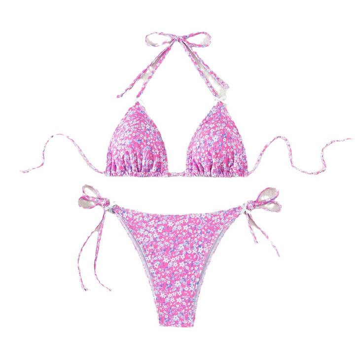Damen Triangel-Bikini mit verstellbaren Bindebändern und floralem Design Echo Archiv