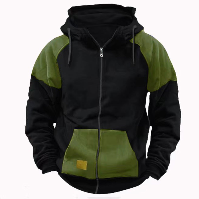 Herren sportliche Kapuzenjacke mit modischen Kontrastdetails Echoarchiv