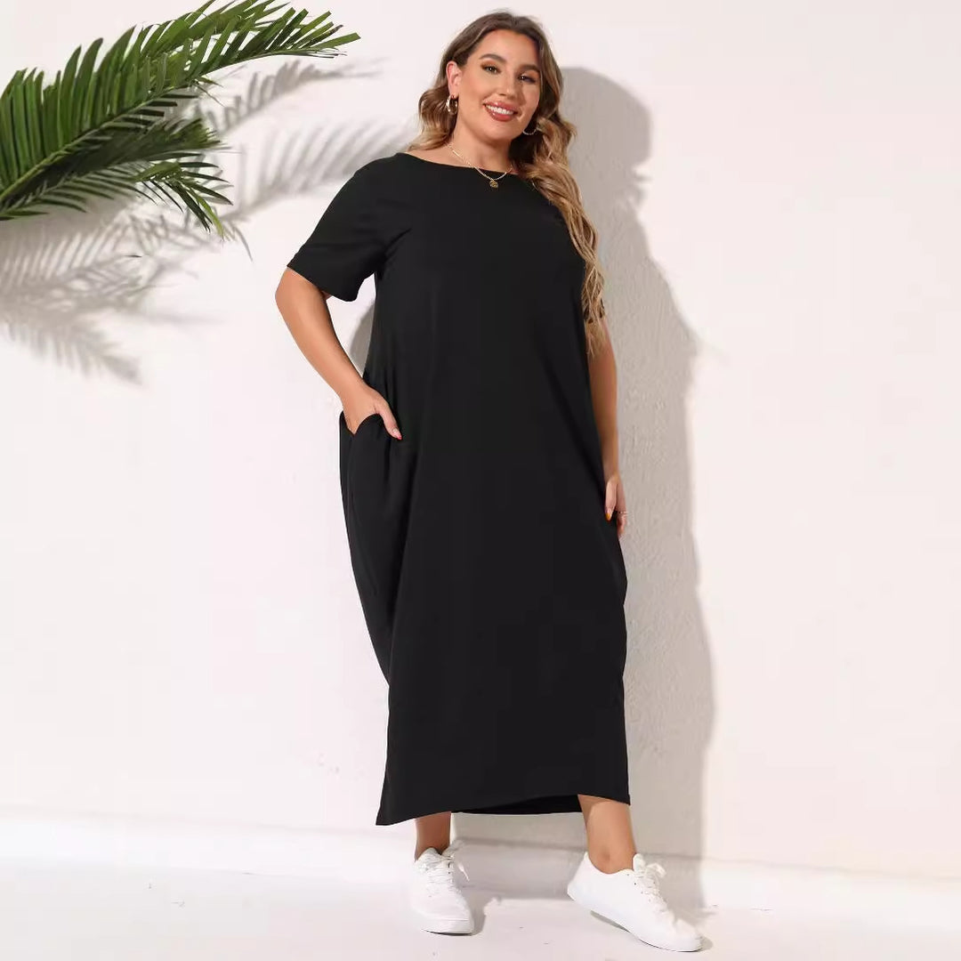 Damen lässiges Maxikleid mit seitlichen Taschen und bequemem Schnitt Echo Archiv