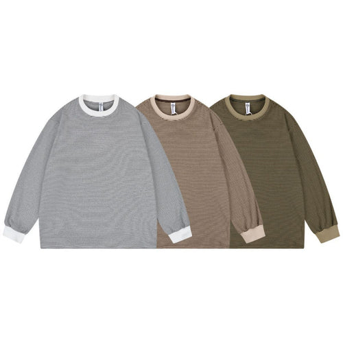 Unisex Weites gestreiftes Longsleeve im Oversize-Schnitt mit Rippbündchen Echo Archiv