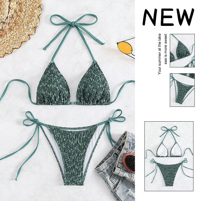 Damen Triangel-Bikini mit verstellbaren Trägern und eleganten Rüschendetails Echo Archiv