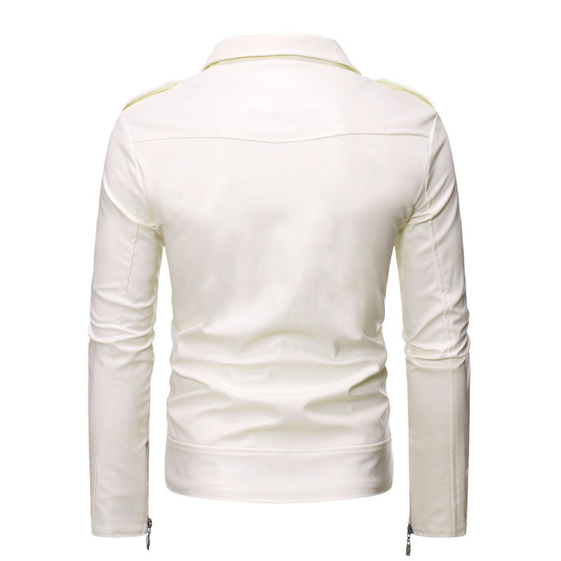 Herren stylische Bikerjacke aus hochwertigem Kunstleder Echoarchiv