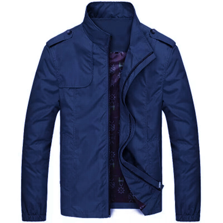Herren Leichte Fieldjacke mit Stehkragen, Epauletten und gemustertem Innenfutter Echoarchiv