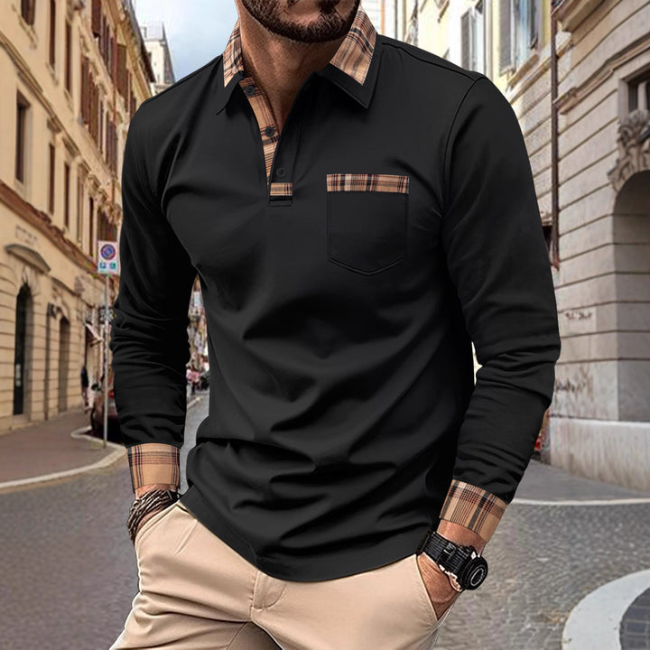 Herren Poloshirt mit Kontrastkragen und modischen Akzenten Echoarchiv