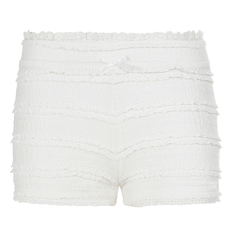 Damen trendige Shorts mit Rüschendesign und elastischem Bund Echo Archiv