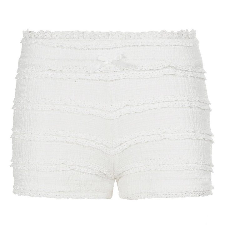 Damen trendige Shorts mit Rüschendesign und elastischem Bund Echo Archiv