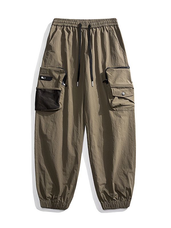 Unisex Lockere Nylon-Cargohose mit elastischem Bund und Knöchelbündchen Echo Archiv