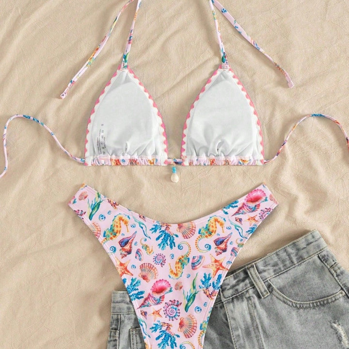 Damen Triangel-Bikini mit maritimem Muster Echo Archiv