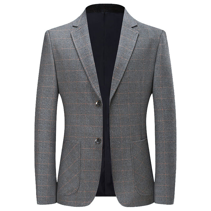 Herren Kariertes Slim-Fit Sakko aus Wollmischung – Tianoro