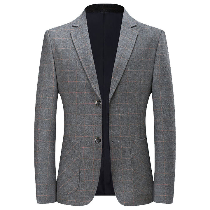 Herren Kariertes Slim-Fit Sakko aus Wollmischung – Tianoro